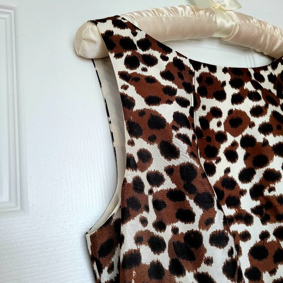 Ann Taylor Business Casual Women's Dress ~ Size 10 ~ Brown, Tan & Animal Print - Picture 3 of 8